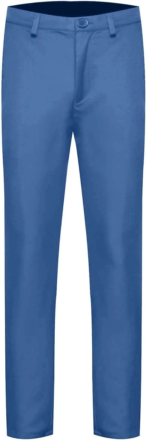 Men's Slim Fit Dress Pants Button Closure Lightweight Formal Trousers Mid Waist Professional Stylish Business Wedding