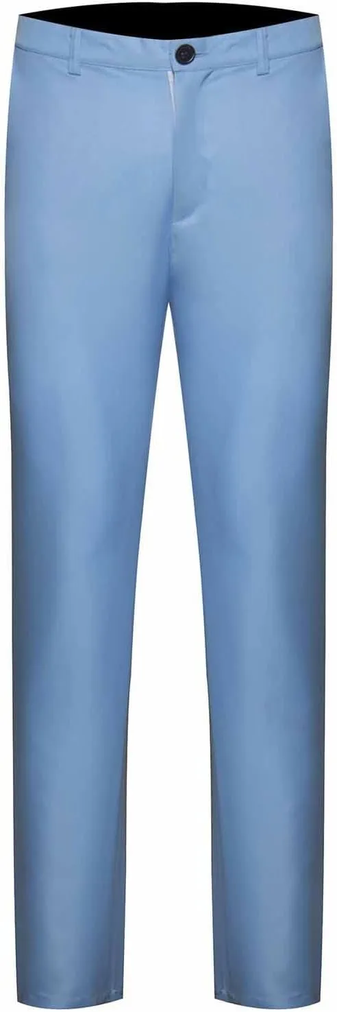 Men's Slim Fit Dress Pants Button Closure Lightweight Formal Trousers Mid Waist Professional Stylish Business Wedding