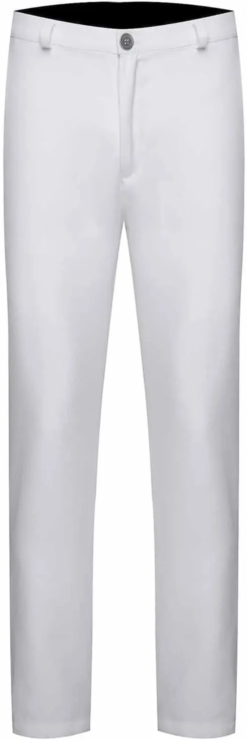 Men's Slim Fit Dress Pants Button Closure Lightweight Formal Trousers Mid Waist Professional Stylish Business Wedding