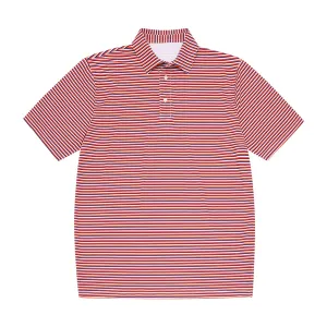 Meripex Performance Stripe Polo- Orangle/Purple/White