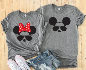 Minnie and Mickey Aviator Sunglasses Shirts - Disney Couples - Matching Disney Shirts - Valentines Day