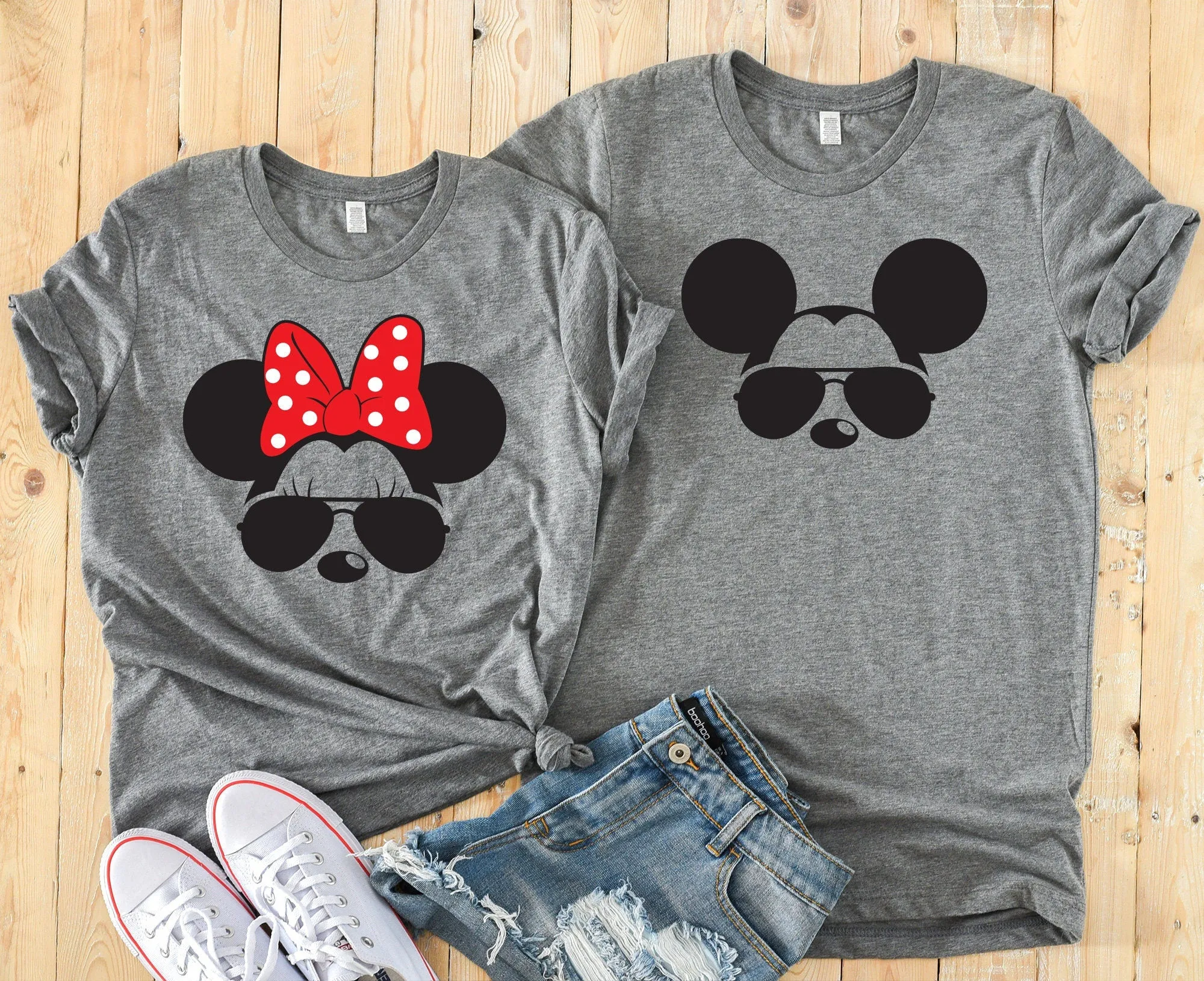 Minnie and Mickey Aviator Sunglasses Shirts - Disney Couples - Matching Disney Shirts - Valentines Day