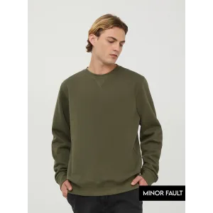 (Minor Fault) Olive Basic Regular Fit Sweatshirt