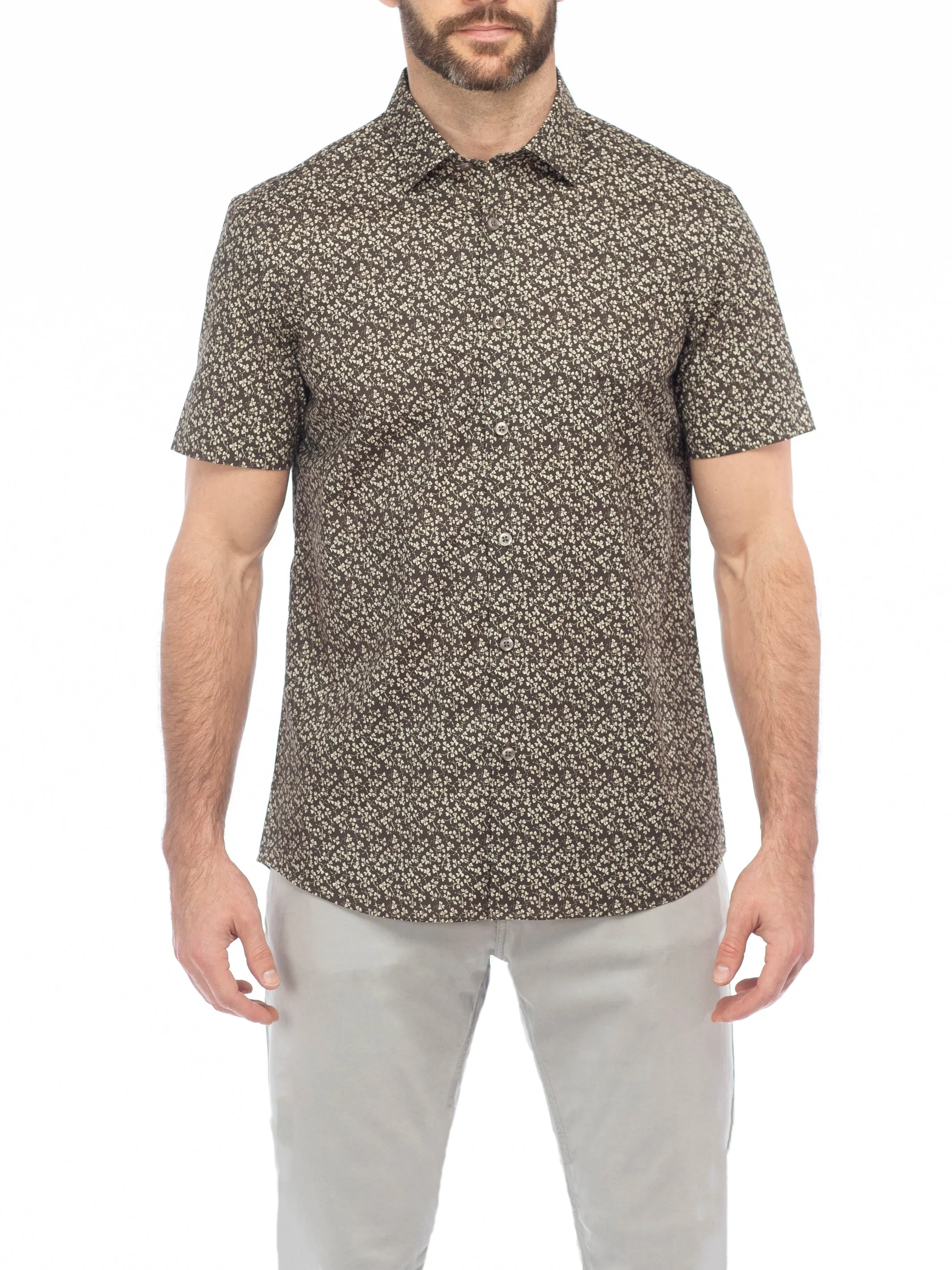 Modern English Short Sleeve Brown Shirt