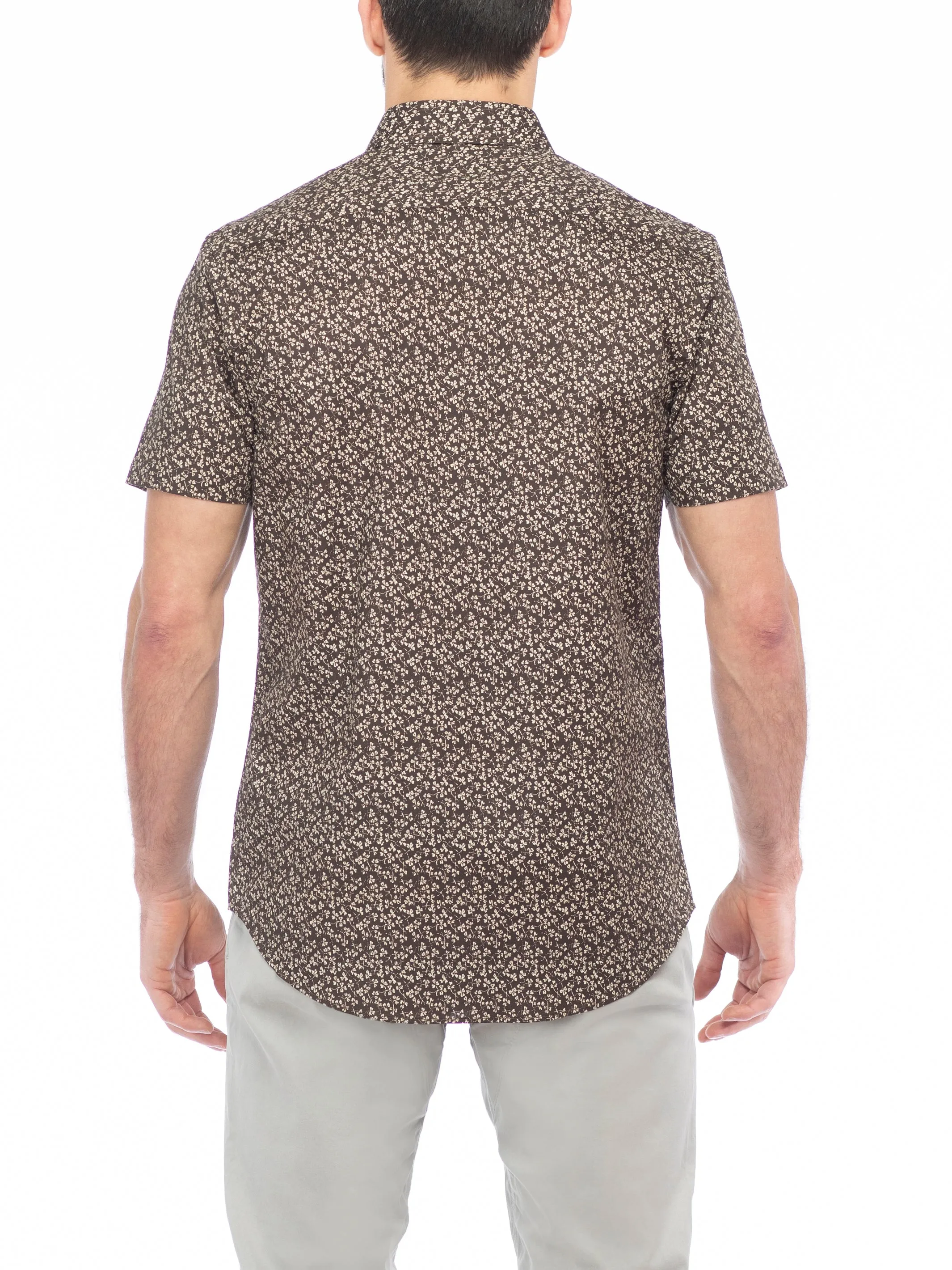 Modern English Short Sleeve Brown Shirt