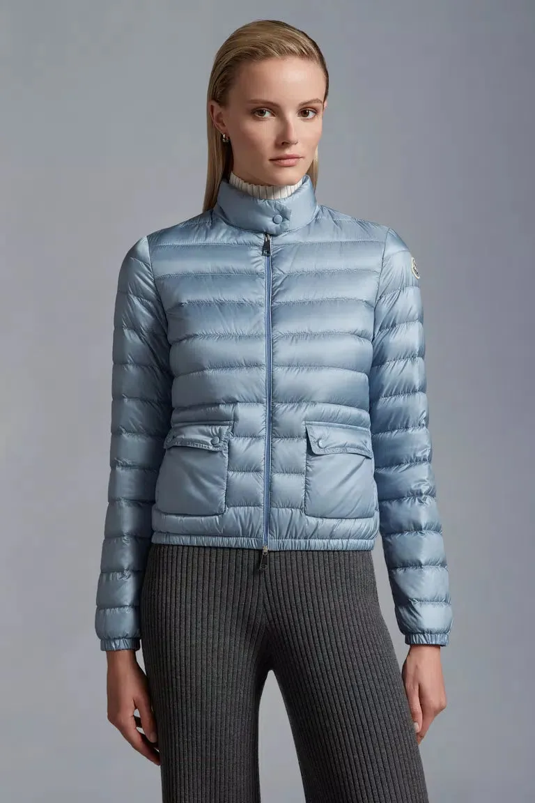 MONCLER LANS SHORT DOWN JACKET LIGHT BLUE