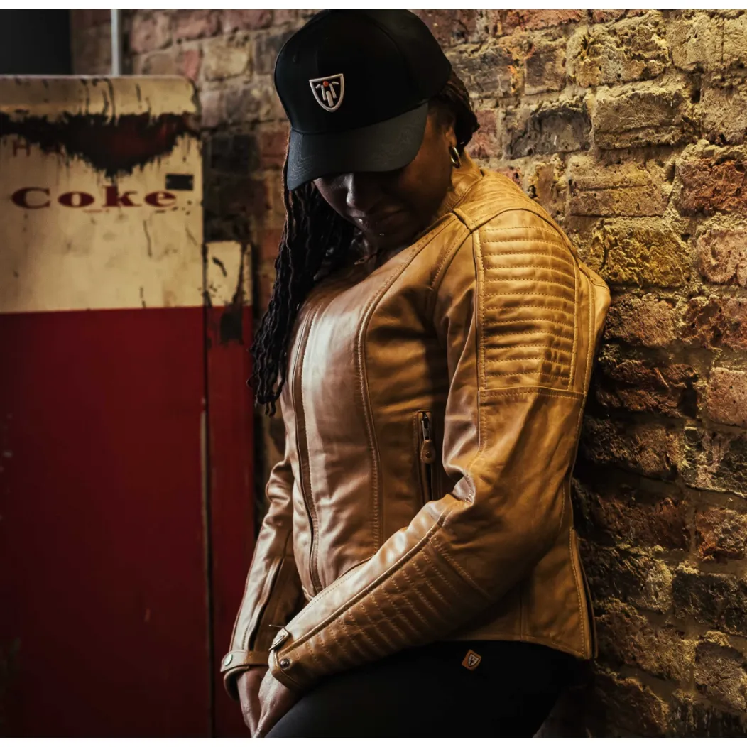 MotoGirl Valerie Leather Jacket Camel