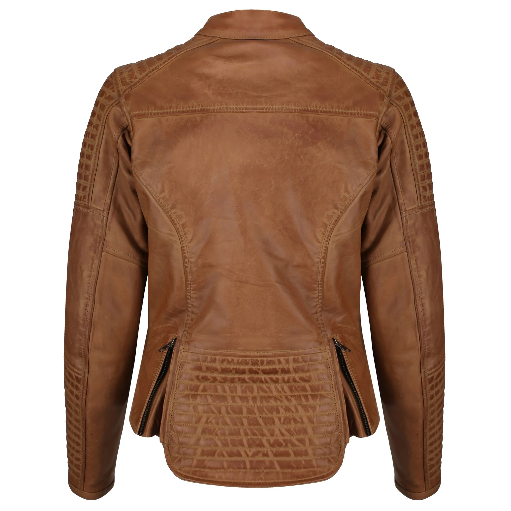 MotoGirl Valerie Leather Jacket Camel