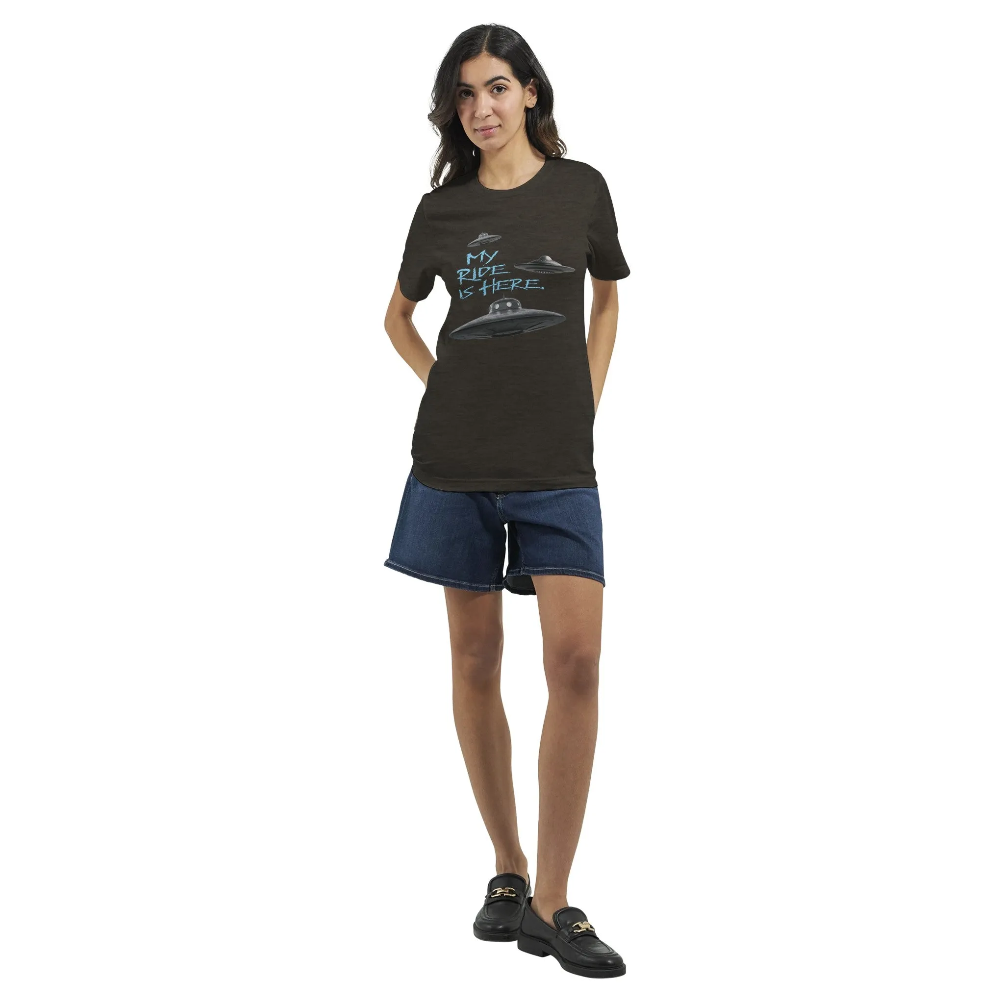 My Ride is Here.  -  Premium Unisex Crewneck T-shirt