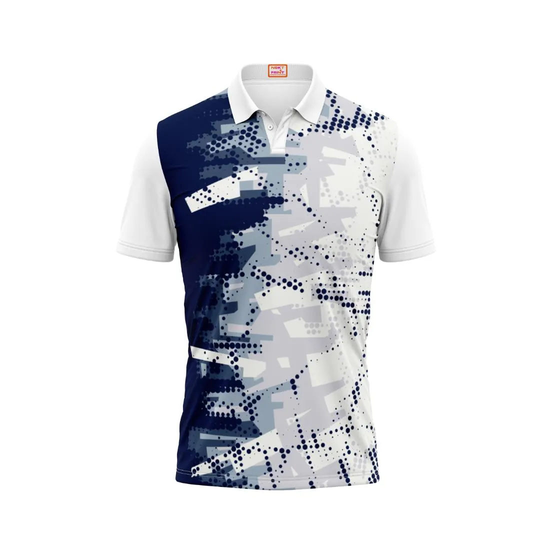 Next Print Customized Polo Neck White Jersey NPTS02
