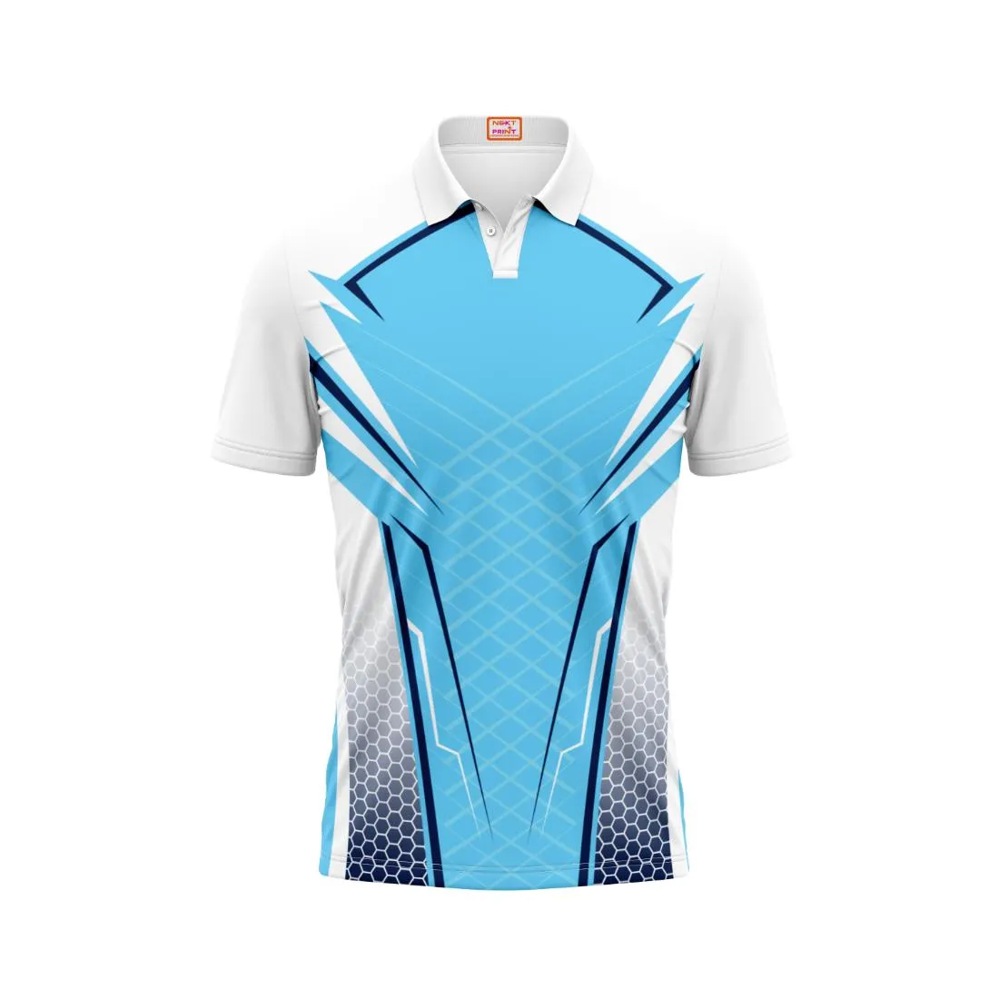 Next Print Customized Polo Neck White Jersey NPTS69