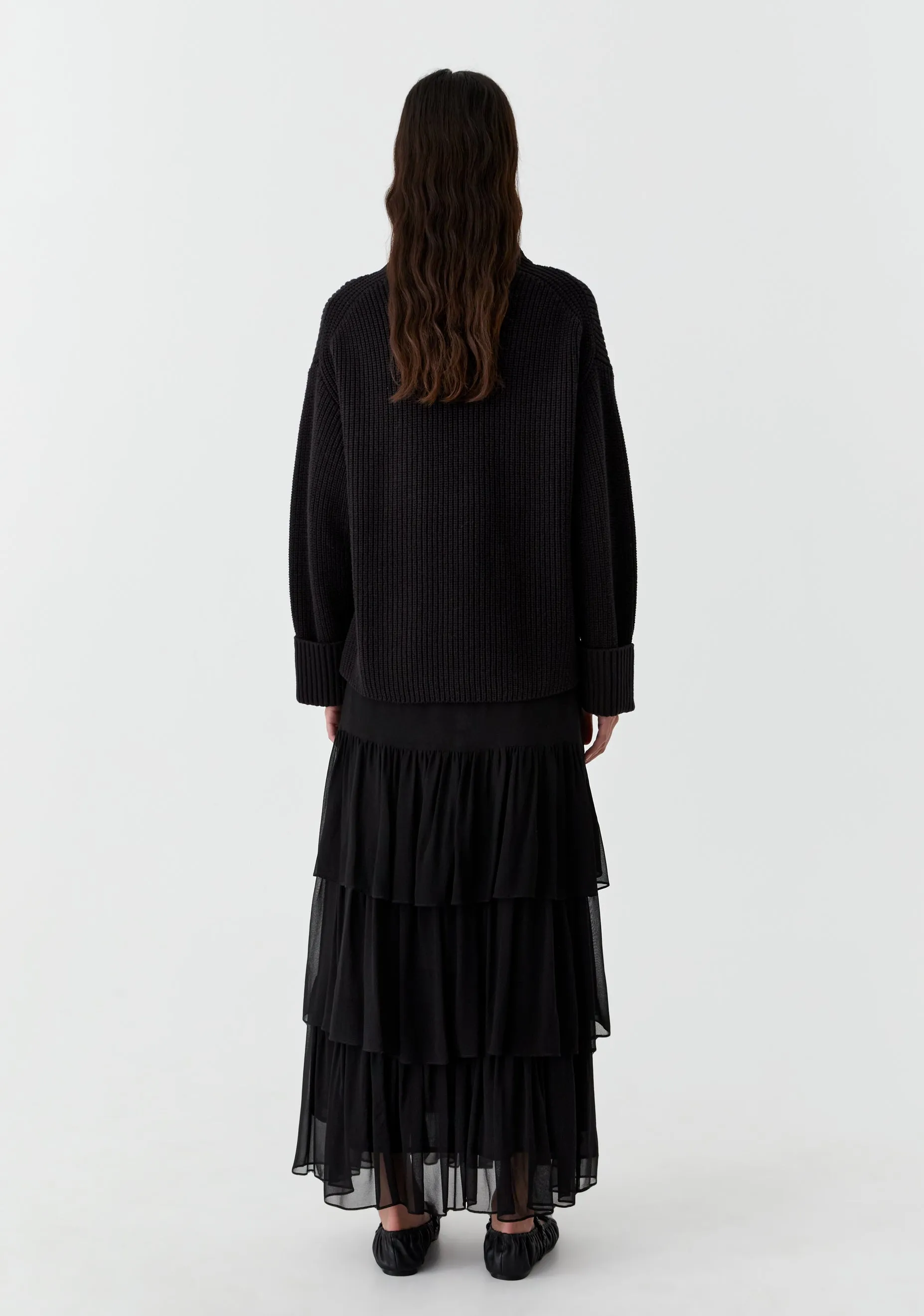 Niko High Neck Knit Pullover_Black