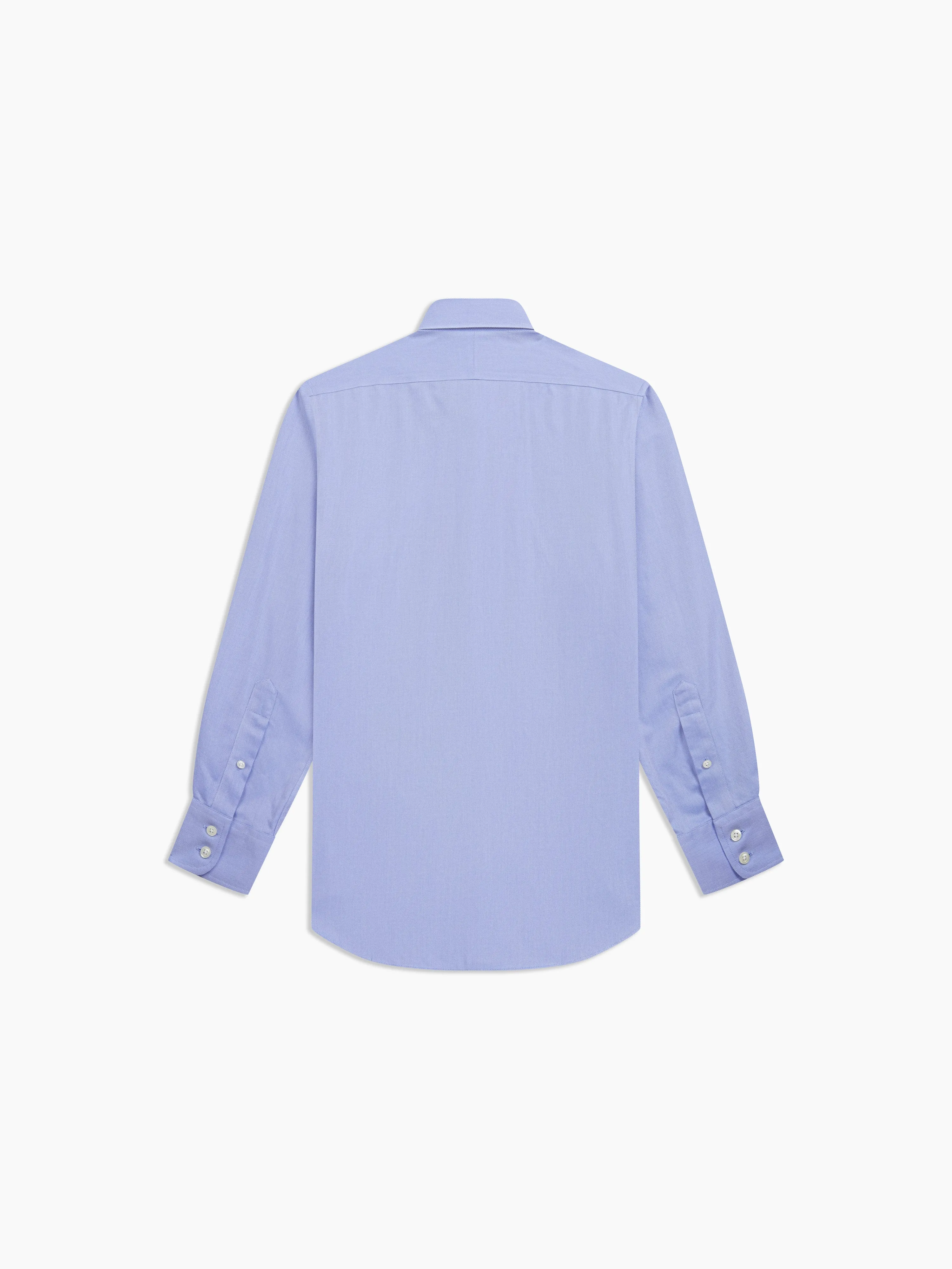 Non-Iron Navy Blue Left Hand Twill Slim Fit Single Cuff Semi-Cutaway Collar Shirt