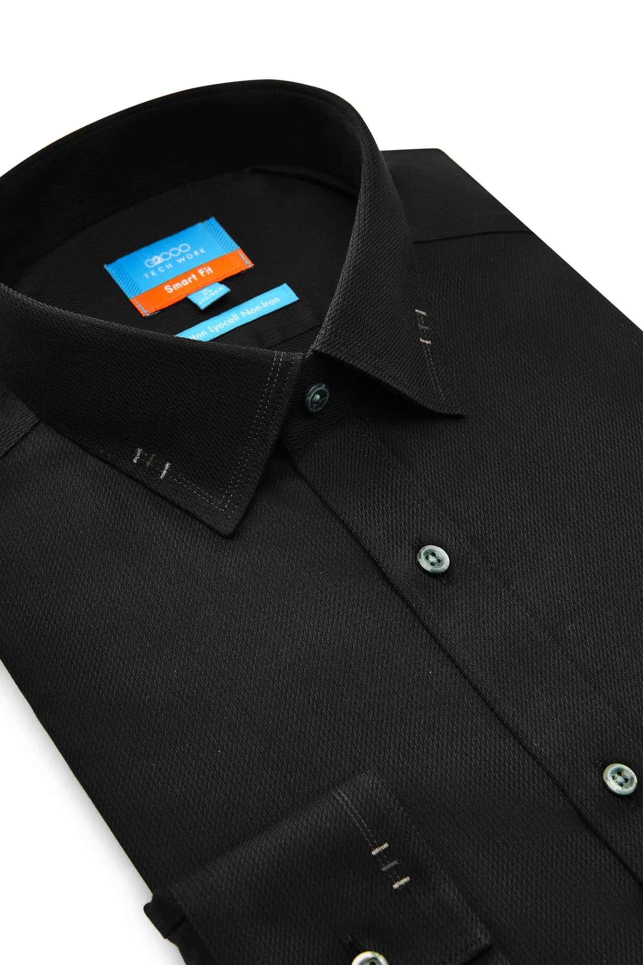 Non-Iron Super Soft Lyocell Blend Design Detail Collar Shirt in Smart Fit