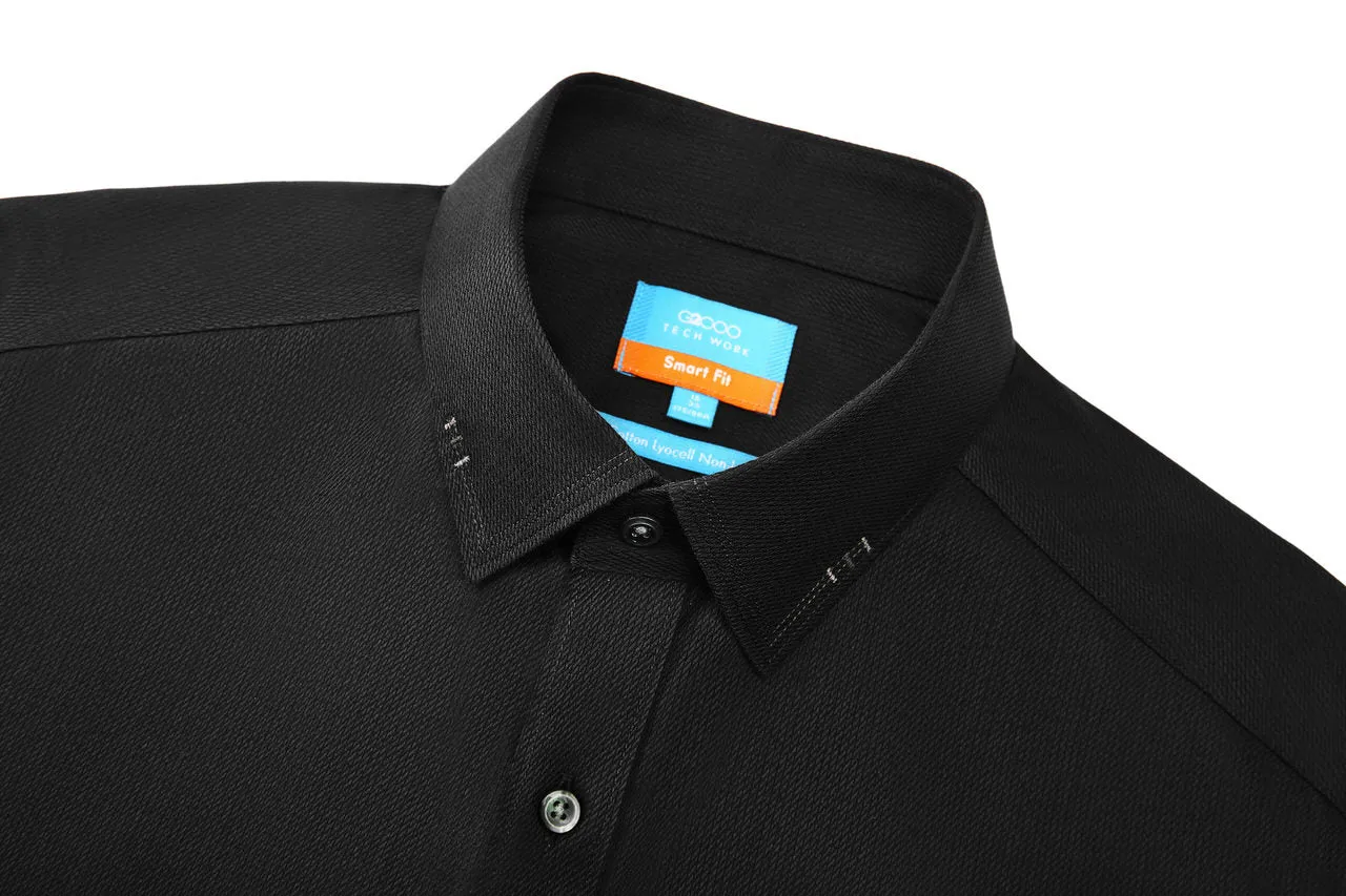 Non-Iron Super Soft Lyocell Blend Design Detail Collar Shirt in Smart Fit