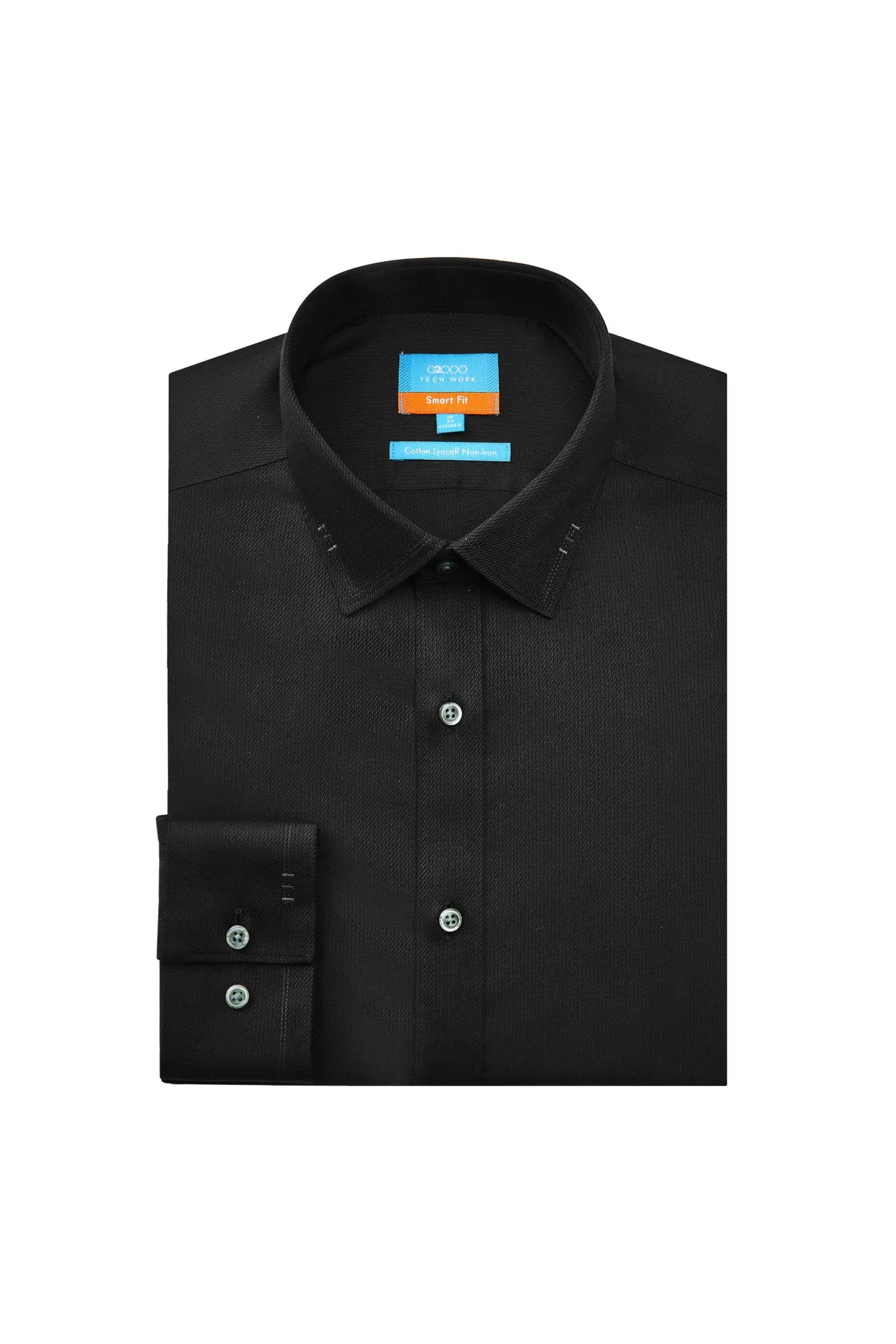 Non-Iron Super Soft Lyocell Blend Design Detail Collar Shirt in Smart Fit