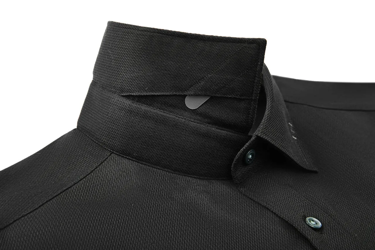 Non-Iron Super Soft Lyocell Blend Design Detail Collar Shirt in Smart Fit