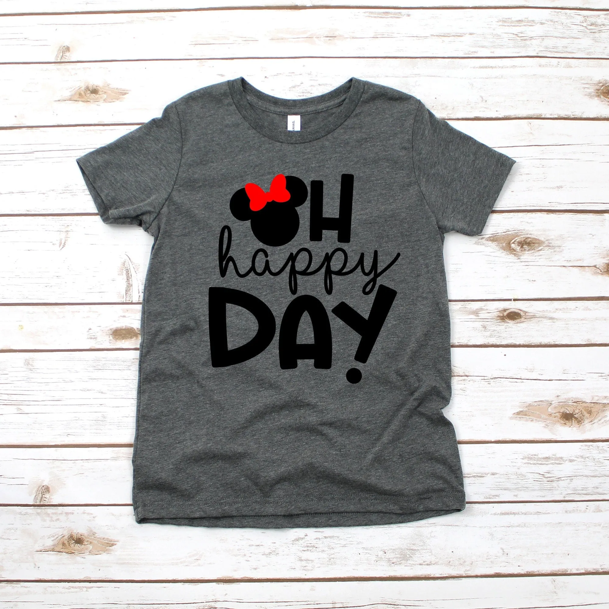 Oh Happy Day Minnie Mouse Disney Kids Shirt - Infant Toddler & Youth Shirt -Let's Go to Disney