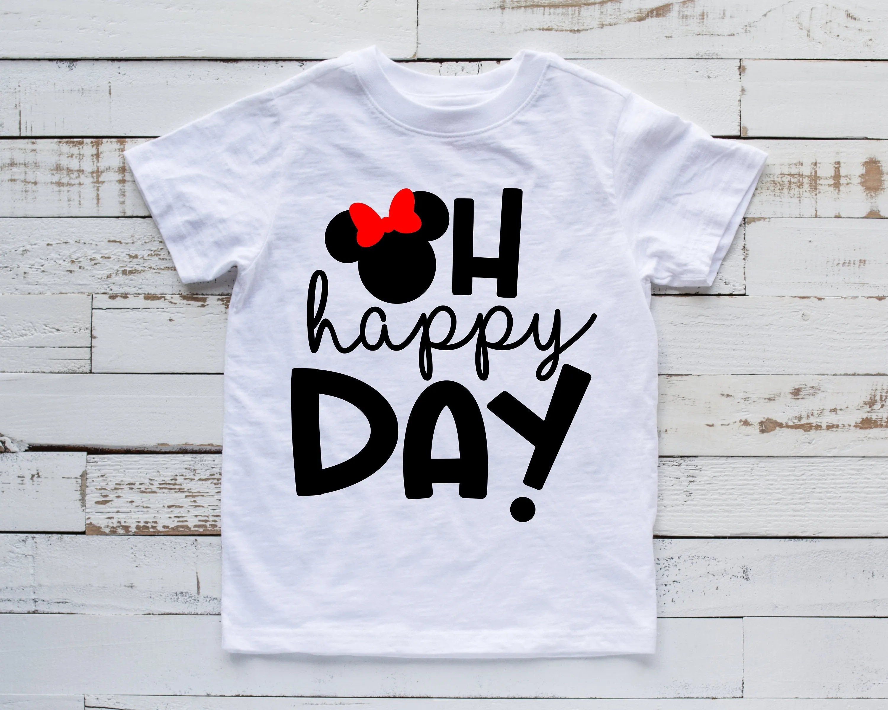 Oh Happy Day Minnie Mouse Disney Kids Shirt - Infant Toddler & Youth Shirt -Let's Go to Disney