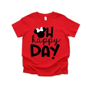 Oh Happy Day Minnie Mouse Disney Kids Shirt - Infant Toddler & Youth Shirt -Let's Go to Disney