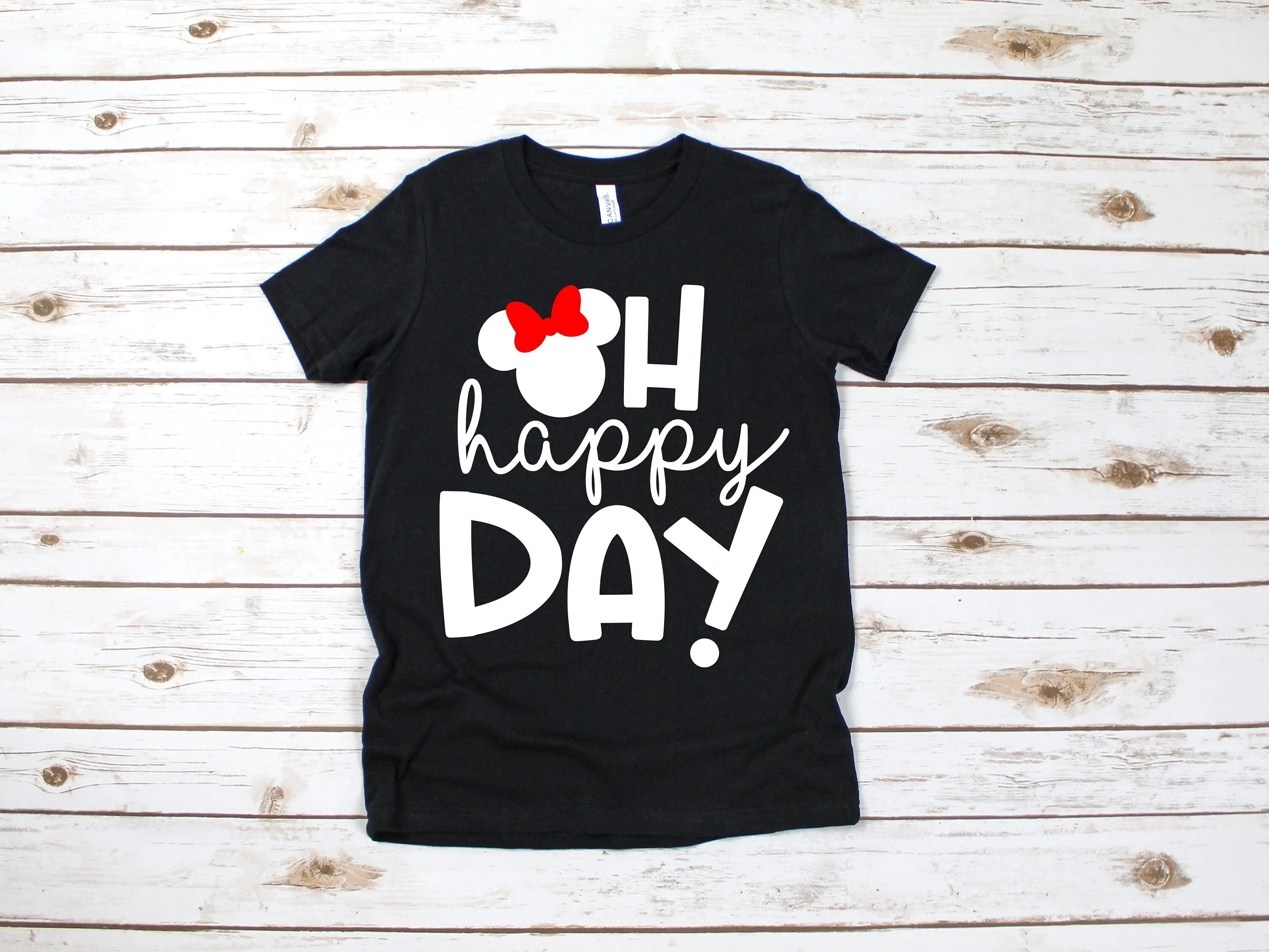 Oh Happy Day Minnie Mouse Disney Kids Shirt - Infant Toddler & Youth Shirt -Let's Go to Disney