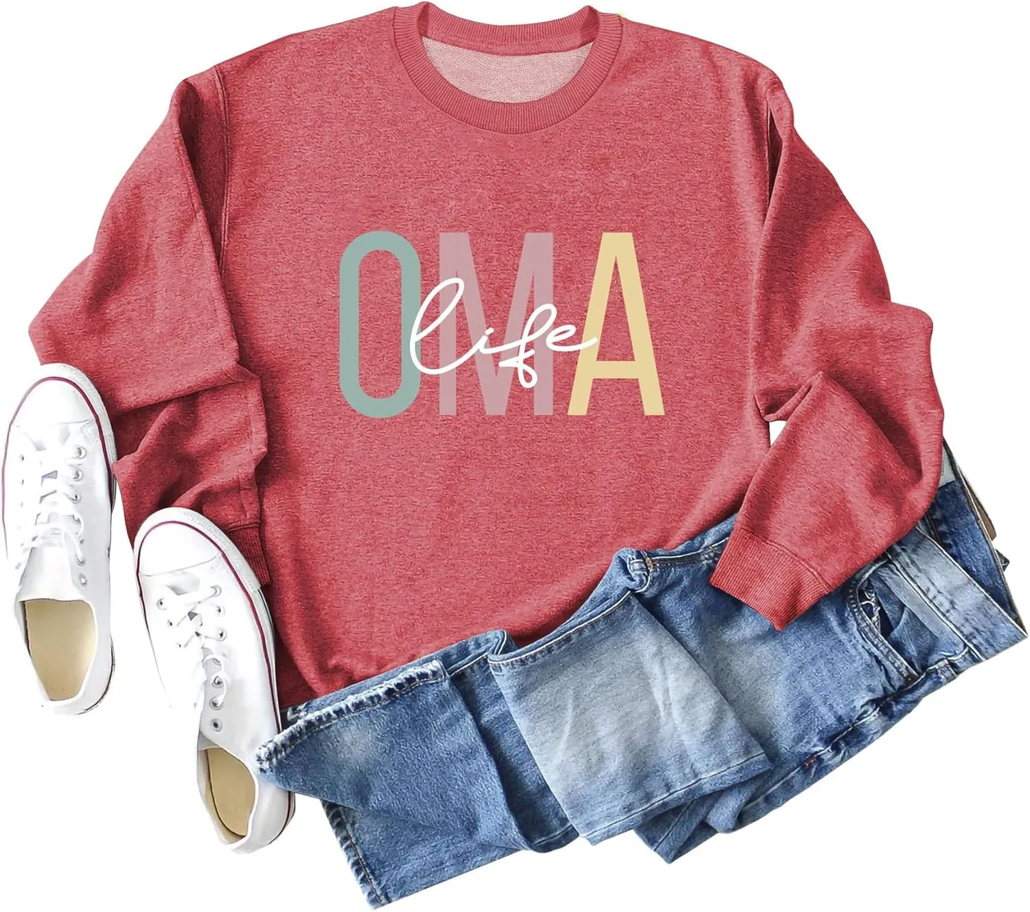 OMA Life Sweatshirt for Women Funny Grandma Crewneck Pullover Sweater Long Sleeve Best Oma Shirts Nana Fall Tops