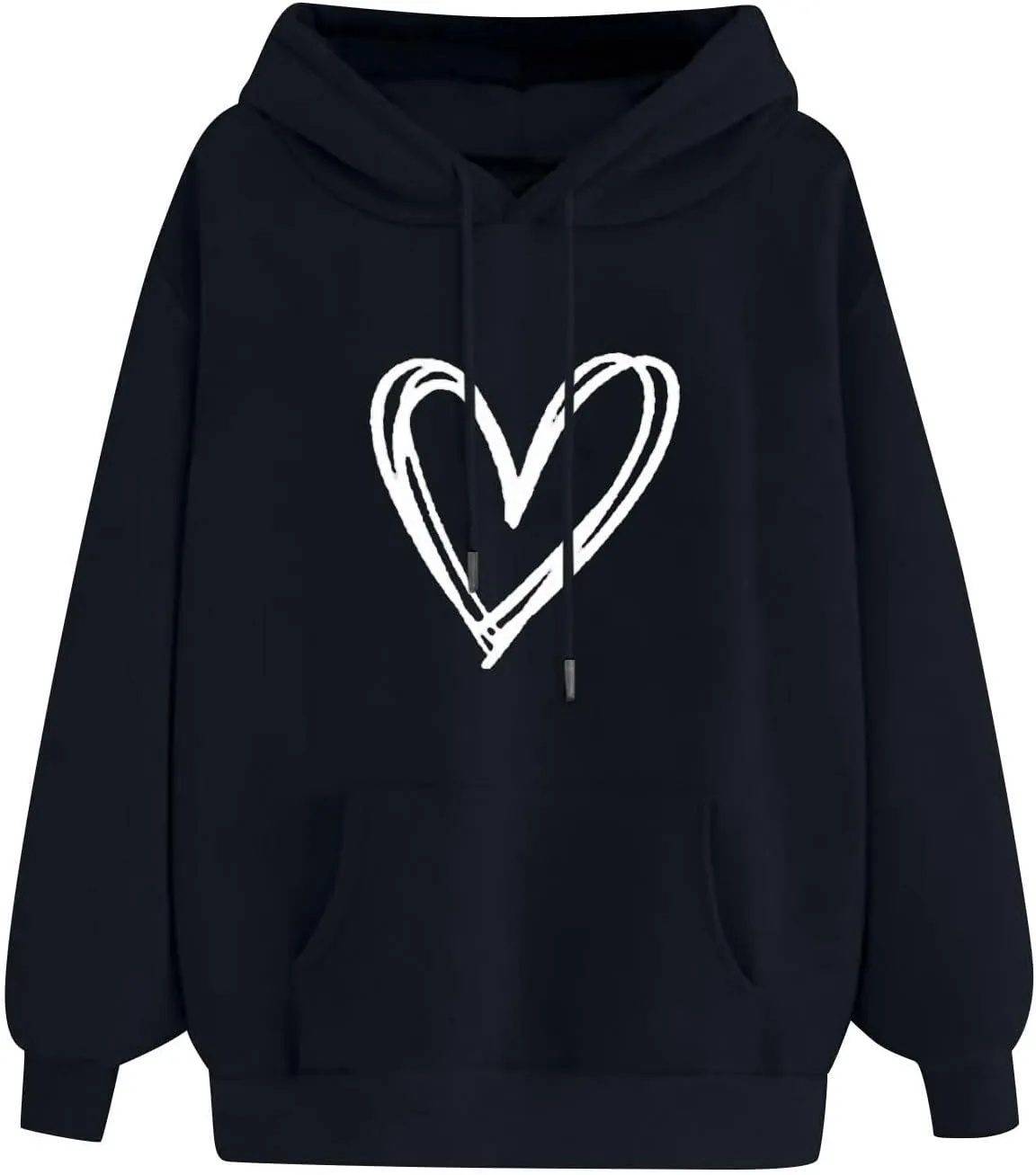 Oversized Hoodies for Women Letter Print Loose Fall Hooded Preppy Sweatshirt Long Sleeve Drop Shoulder Pullovers Tops