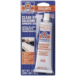Permatex® Clear Silicone Adhesive Sealant - 3 oz. Tube