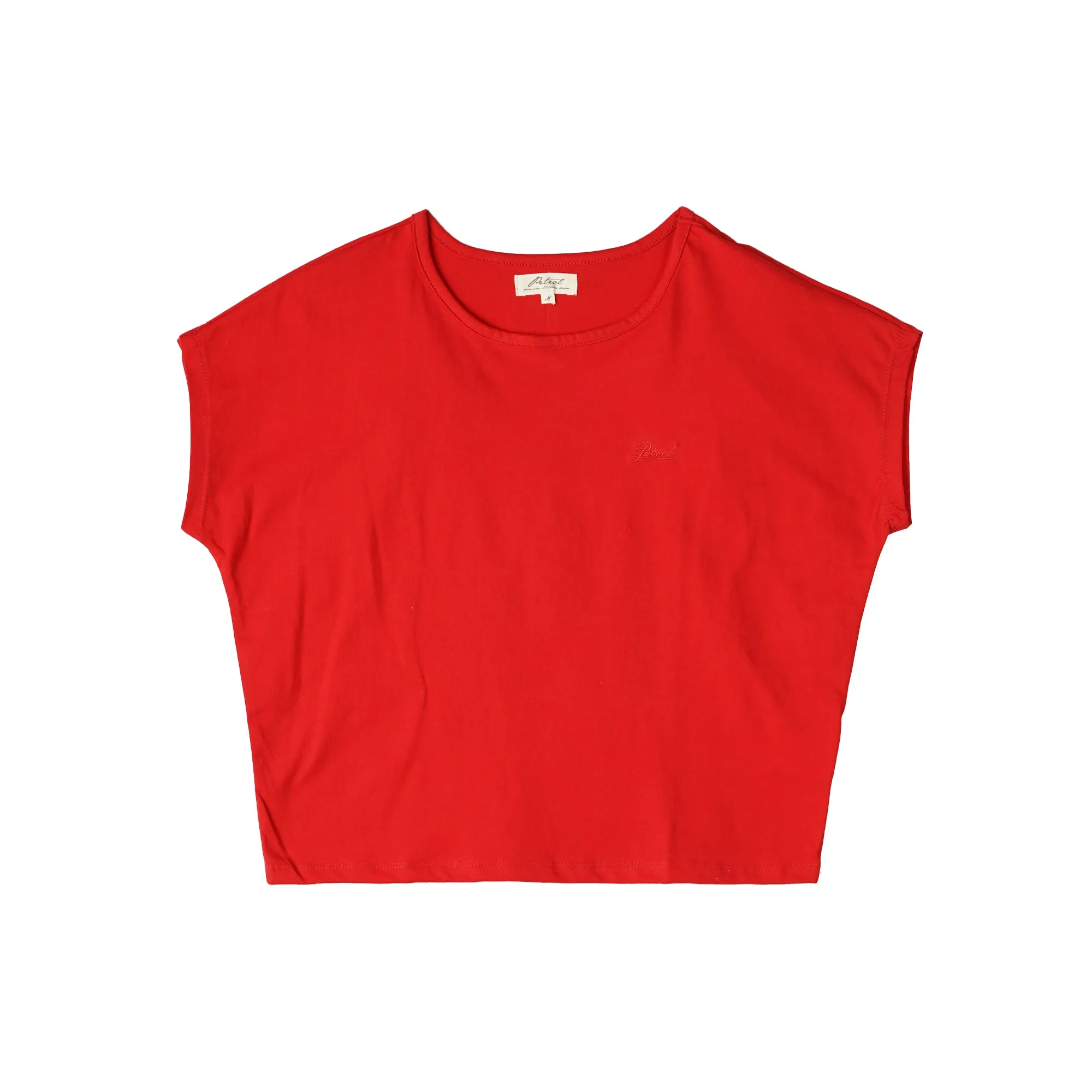 Petrol Ladies Basic Oversized Shirt CVC Jersey Fabric Trendy Fashion High Quality Apparel Comfortable Casual T-shirt For Women 150199 (Scarlet)
