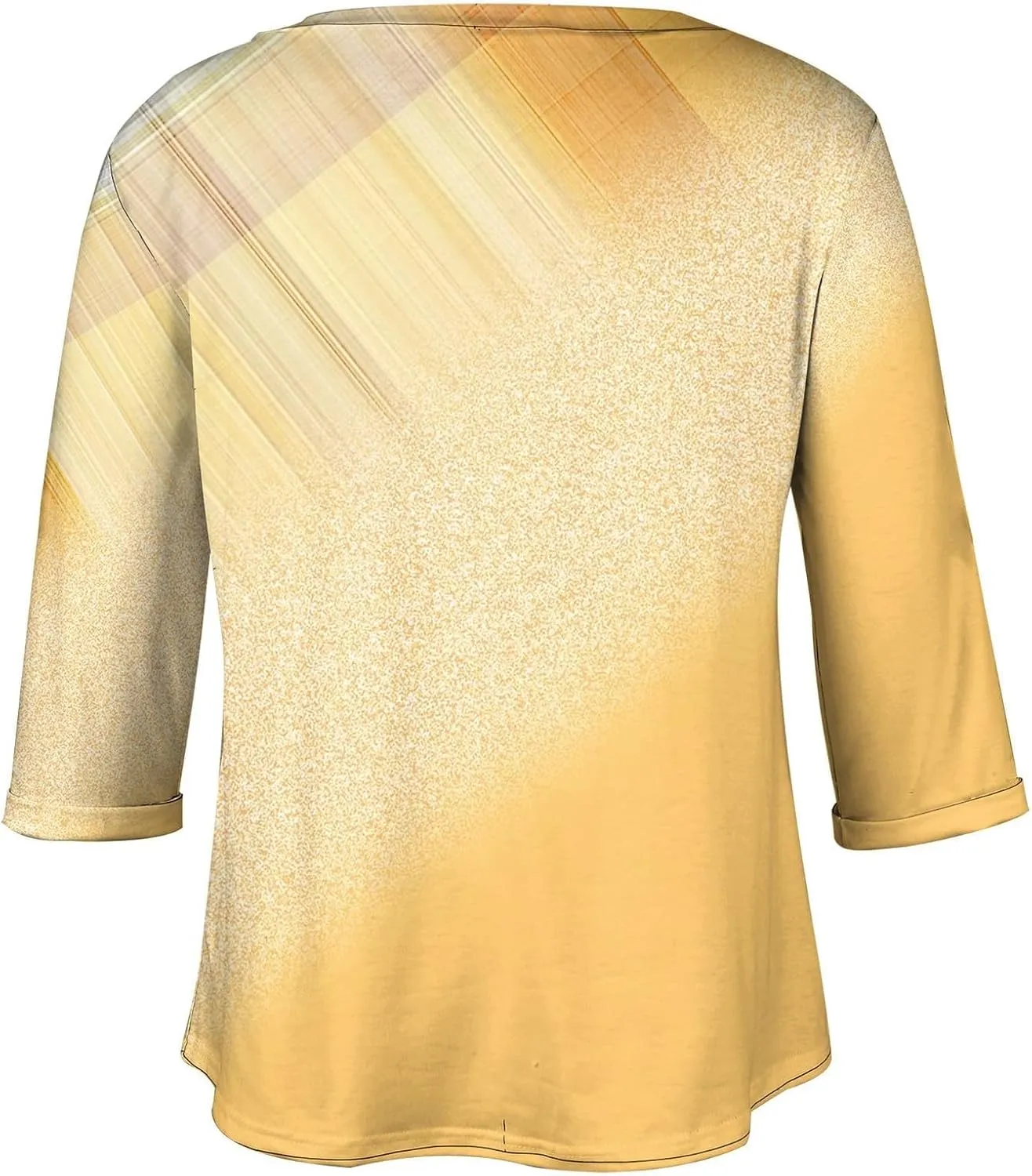 Plus Size Tops for Women Dressy Casual 3/4 Length Sleeve V Neck Shirts Comfy Gradient Loose Fit Fall Fashion Clothes