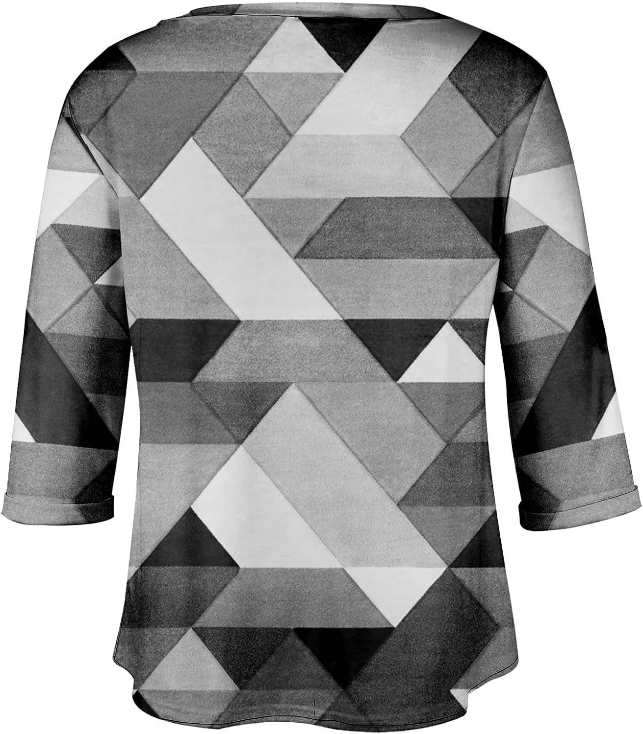 Plus Size Tops for Women Dressy Casual 3/4 Length Sleeve V Neck Shirts Comfy Gradient Loose Fit Fall Fashion Clothes
