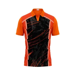 Polo Neck Printed Jersey Orange Design 23