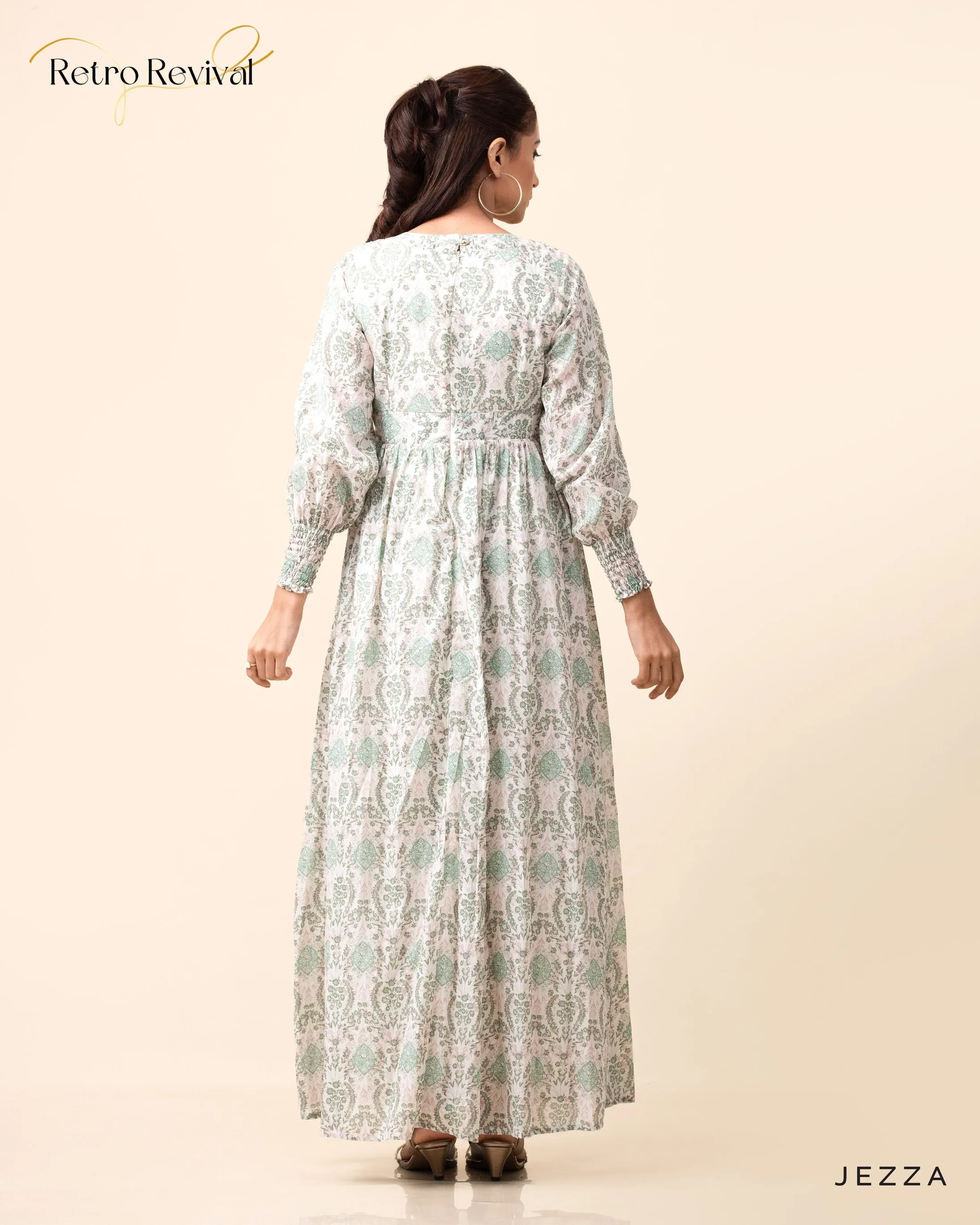 Printed Poly Cotton Maxi Dress 58391
