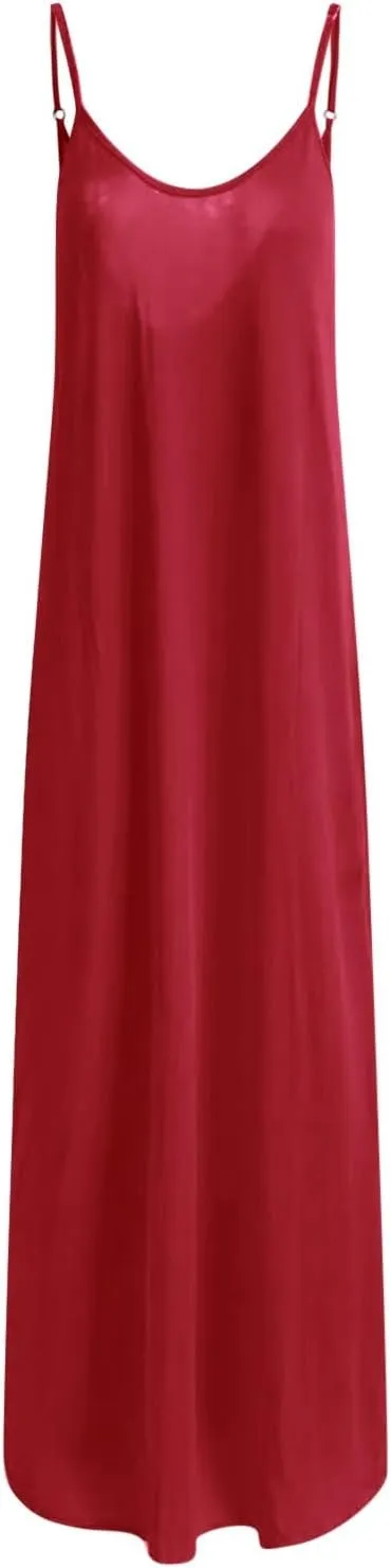 PTOLOCIF Womens Solid Round Neck Long Sleeved Patchwork Long Skirt is Fashionable and Plus Size Dress Blouses for Women