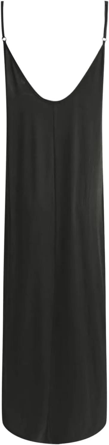 PTOLOCIF Womens Solid Round Neck Long Sleeved Patchwork Long Skirt is Fashionable and Plus Size Dress Blouses for Women