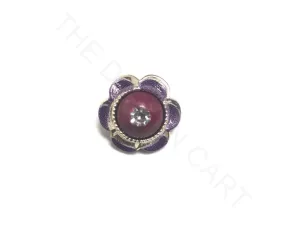 Purple Maroon Flower Acrylic Buttons