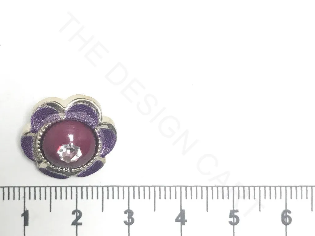 Purple Maroon Flower Acrylic Buttons
