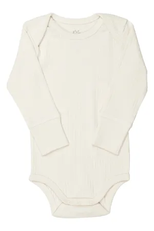 RIB JERSEY LONG SLEEVE BODY - CREAM
