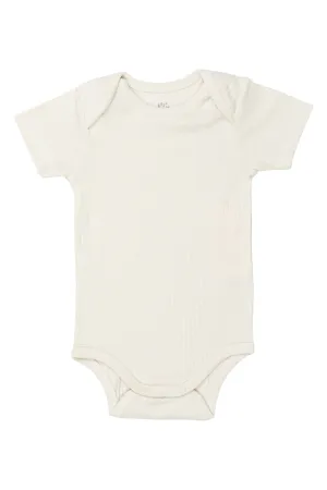 RIB JERSEY SHORT SLEEVE BODY - CREAM