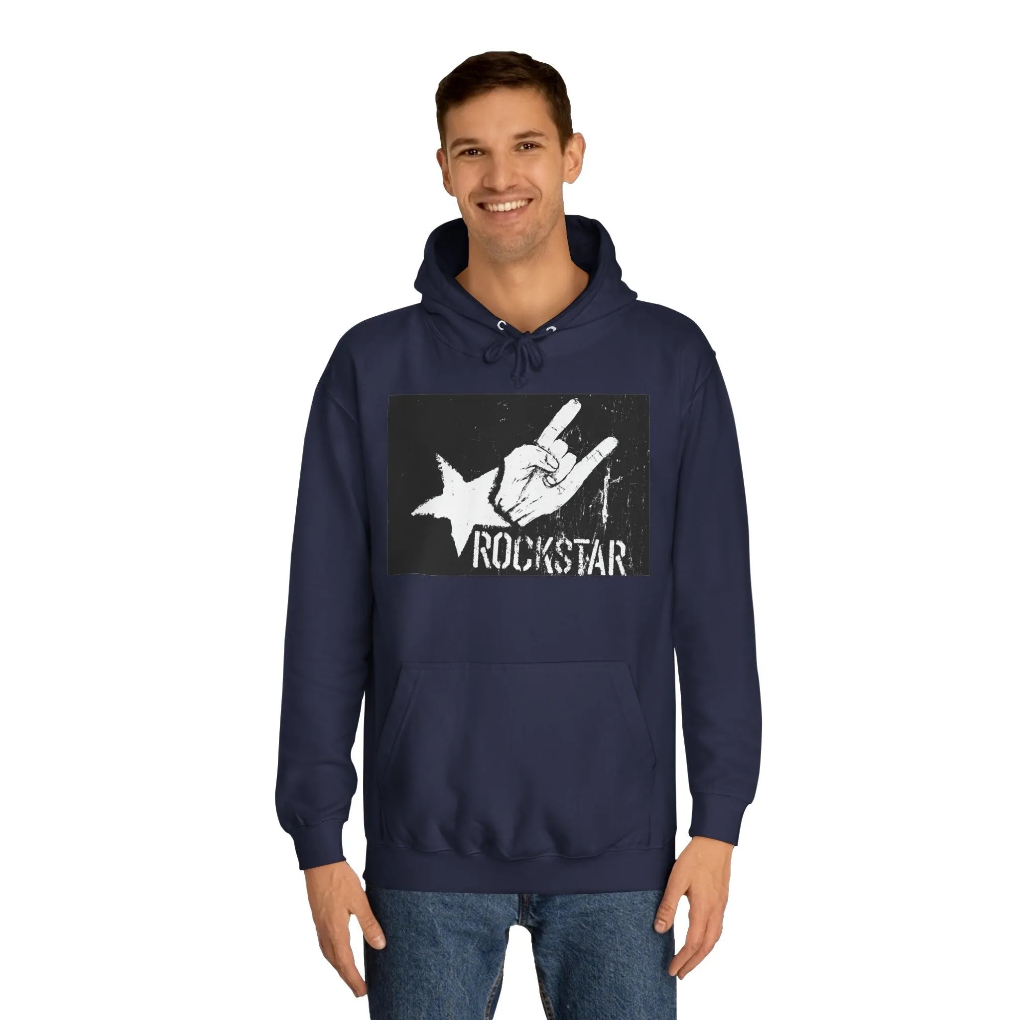Rock Star Hand Sign Unisex College Hoodie