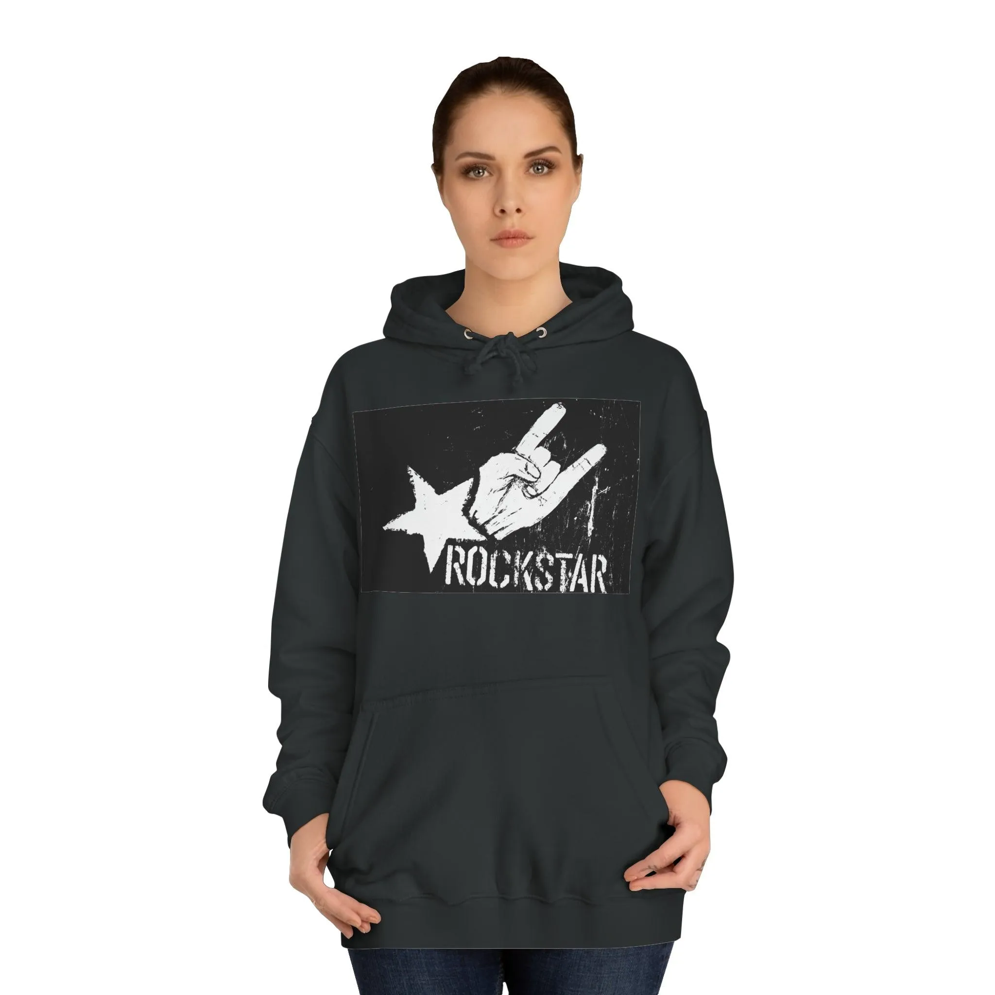 Rock Star Hand Sign Unisex College Hoodie