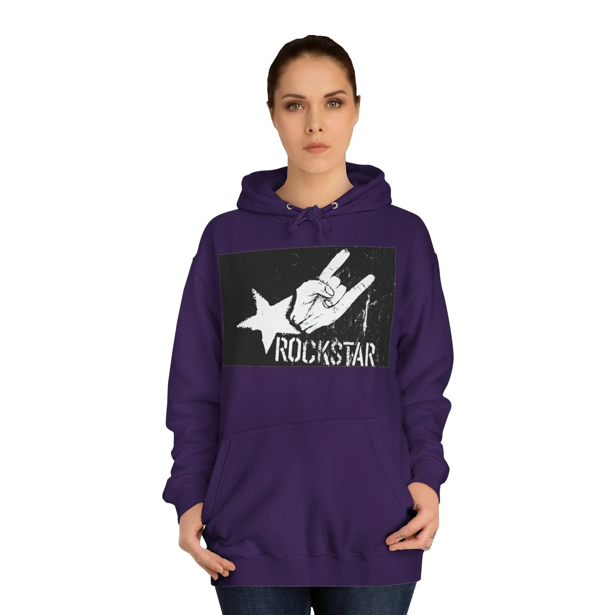 Rock Star Hand Sign Unisex College Hoodie