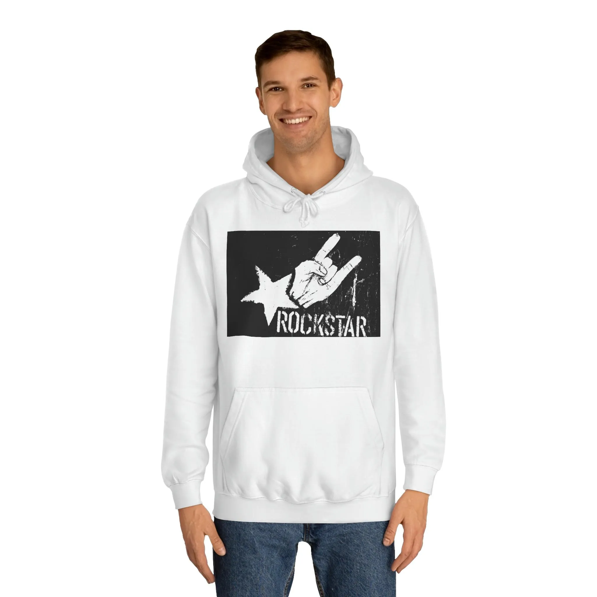 Rock Star Hand Sign Unisex College Hoodie