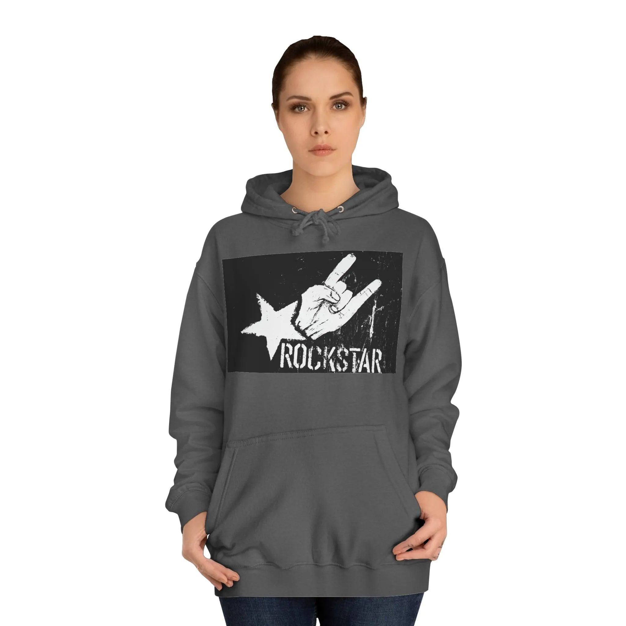Rock Star Hand Sign Unisex College Hoodie