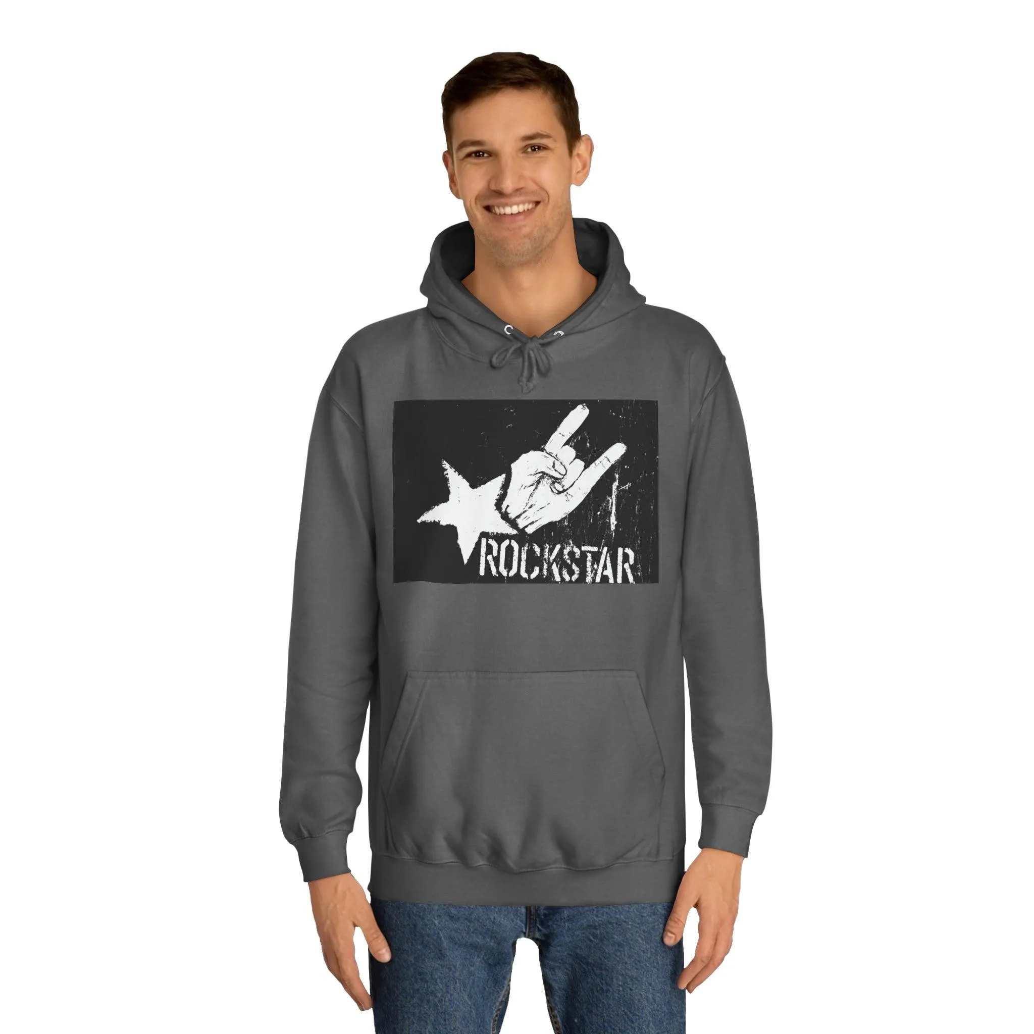Rock Star Hand Sign Unisex College Hoodie
