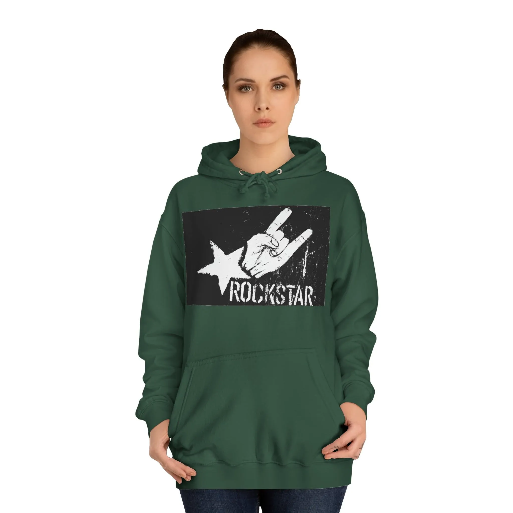 Rock Star Hand Sign Unisex College Hoodie