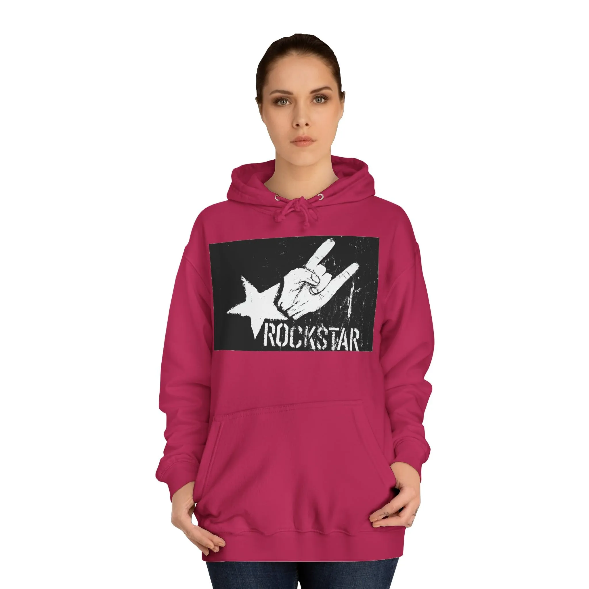 Rock Star Hand Sign Unisex College Hoodie
