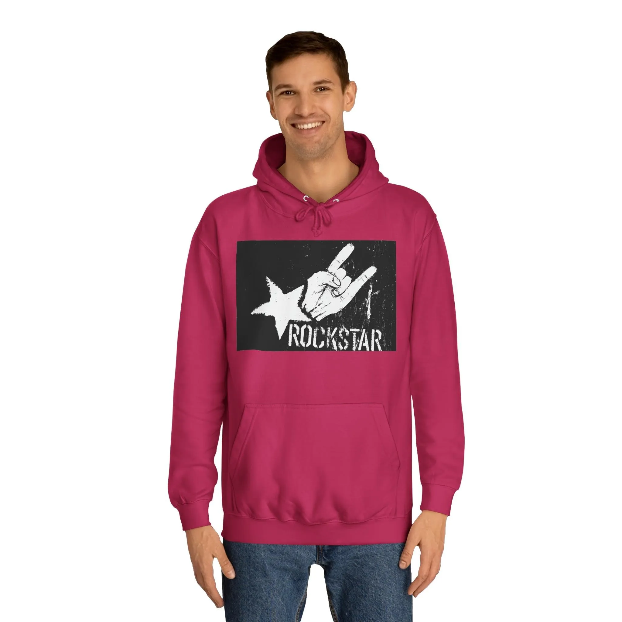 Rock Star Hand Sign Unisex College Hoodie