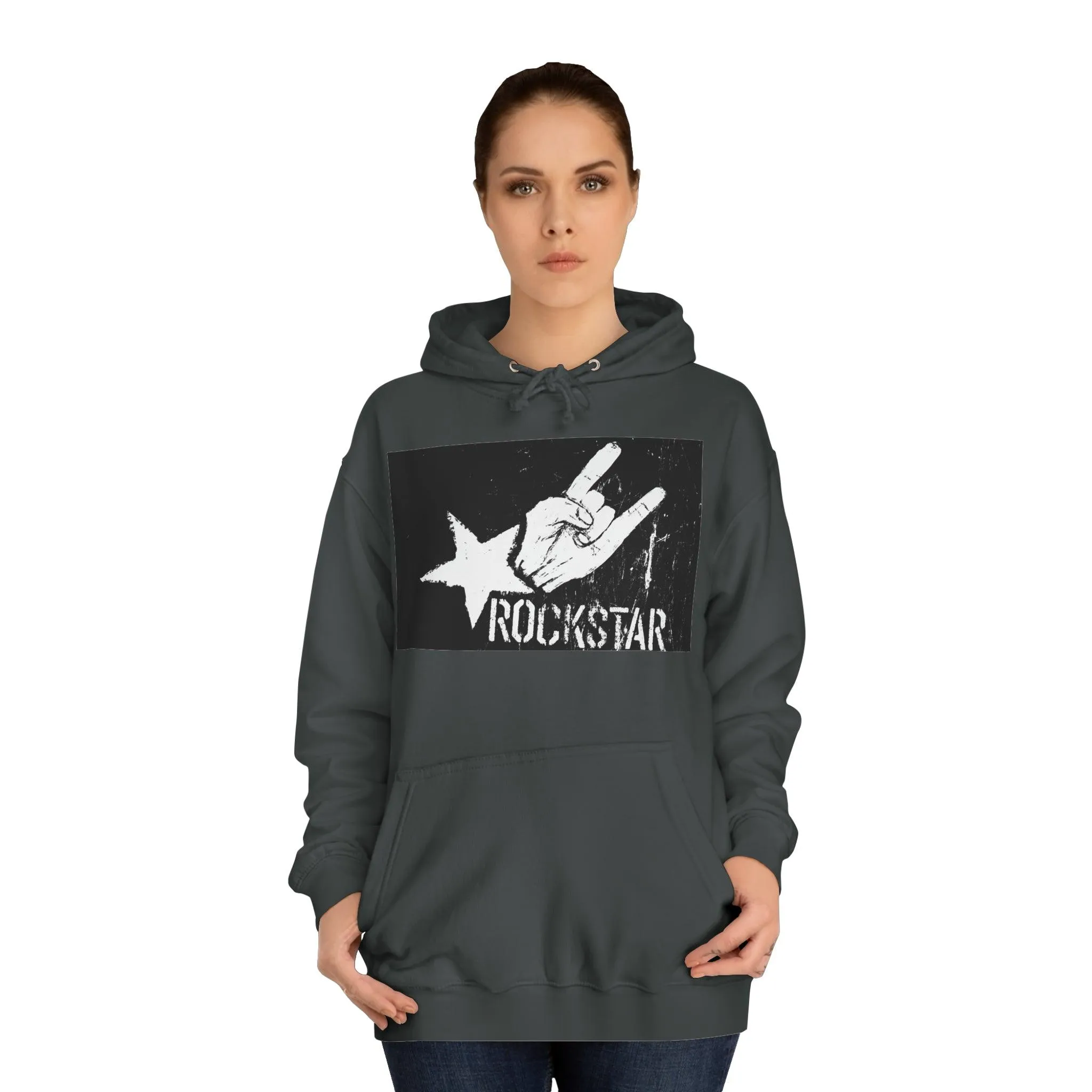 Rock Star Hand Sign Unisex College Hoodie