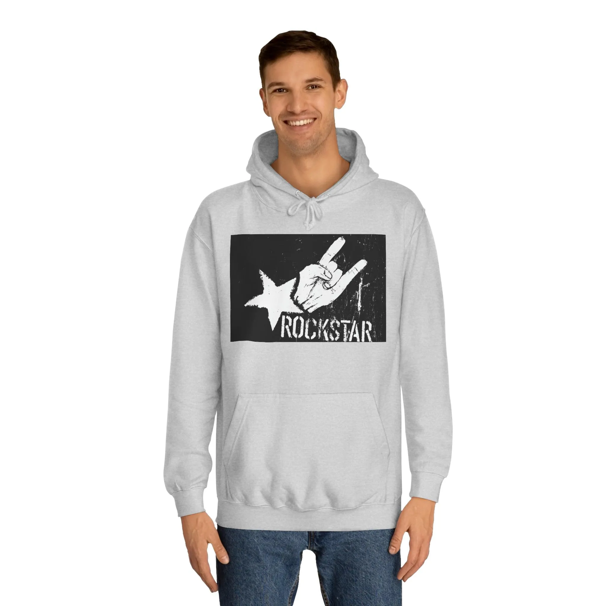 Rock Star Hand Sign Unisex College Hoodie
